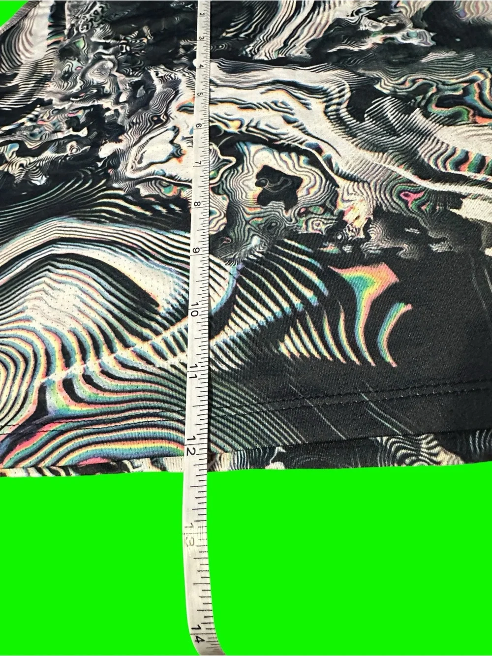 Nike Black & White/ Rainbow Marble-Print Racerback Crop Top